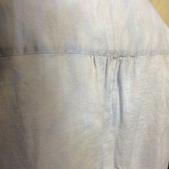 Pale blue ruffled blouse by Ann Taylor LOFT, size L - Picture 5 of 10